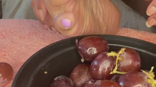 Claw, Grab, and Scratch Grapes - Destroy Fruit Goddess CokoKitty Food and Feet Fetish