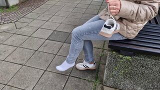 Walking with only one sneaker and one white socks wmv 1280 x 720