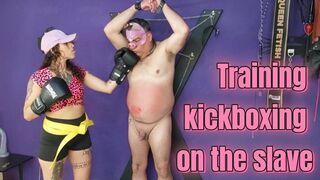 Training kickboxing on the slave