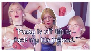 Reluctant Tit Fuck - Roommate Let's You Use Her Tits to Cum Over and Over Again with Tit Job, Multiple Cumshots, Fake Cum, Facial, Fake Tits