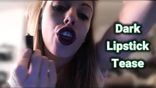 Dark Lipstick Tease Large Lips Applying Lipstick Kissing Mouth Fetish