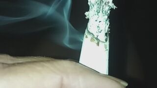 Come sit outside this beautiful evening and have a couple of smokes with me! I burnt my leg a bit on an ash at the end?. I feel like I'm breathing a bit heavy but you only see my legs and feet. Close-ups of cigarettes with tons of smoke. Priced ?