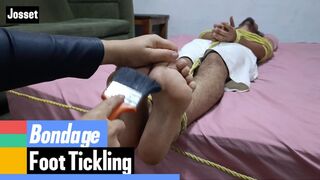 I use rope to tie him to the bed and tickle his feet (6)