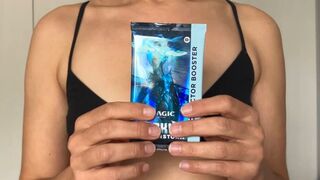 My First Video Showing My Sweet Titties While Opening an Amazing Magic Collector Booster