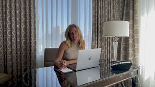 Office Secretary Affair: Nude Stockings, Creampie & Risky Wife Call (POV Fantasy)