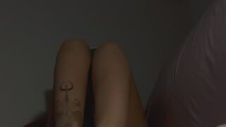 Playful Latina teases with her bare feet while reading