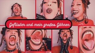 Flüstern und großes Gähnen