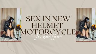 leather fucking in new helmet motorcycle