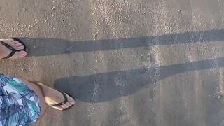 Dirty wet feet at the beach