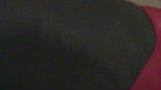 Red Pumps Dipping In Black Hose