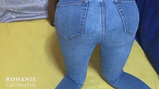 Rowanie farts ripping through her tight jeans