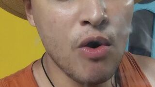 Smoking a Cigar