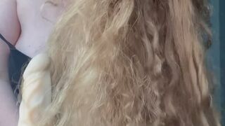 Curly hairs masturbation