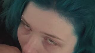 Begging slut gets her throat used like a doll