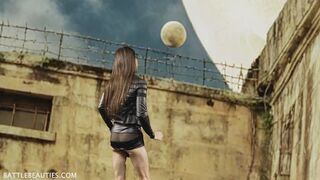 TS-Giantess escapes prison and grows and takes over the world!!!