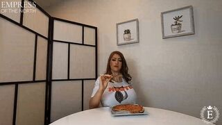 POV Hooters Girl Eating Contest - Rapid Belly Expansion
