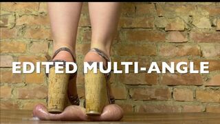 CRUEL WEDGES CBT Trampling Shoejob - Admire my Summer outfit as I BRUTALLY FLATTEN and DANCE on your Cock and Balls with my Wedge High Heels - Cock and Balls almost split in half - tormented until you cum under my full 70KG weight!