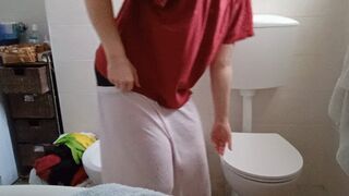 Big piss, farting, constipation and ass washing!