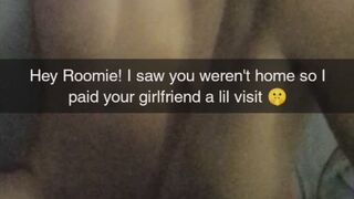 "No Please Don't Cum In Me!" Roommates Cheating Girlfriend Bred on Snapchat