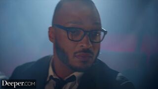 Deeper Cecilia sucks strangers cock while BF watches