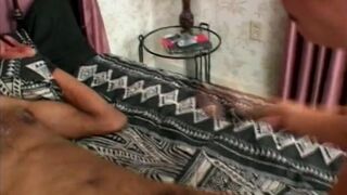 Two girl hitting his huge cock