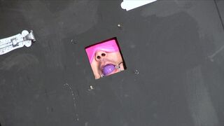 Alicia pays a visit to her slave in the dungeon