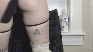 girl spanking herself