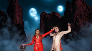 Alien Ebony Domme Takes Pathetic White Boy To Another Planet for EXTREME Ballbusting and CBT