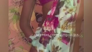 Pink hair Goddess Strip Tease