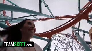 TeamSkeet - Little Asian Cutie Aria Lee Flashes Her Thick Booty In Theme Park And Bangs Big Dick