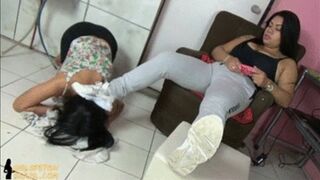 Cleaning pile of dirty socks by Mistress Beh # 720HD