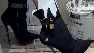 Tease Gone Wrong - 7 inch Suede Heels ruined