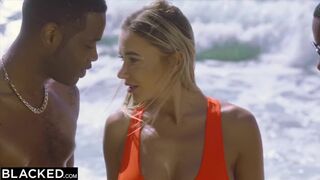 BLACKED Sexy Blonde Venera gets DPed by 2 huge BBCs