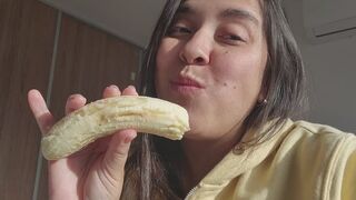 biting the banana