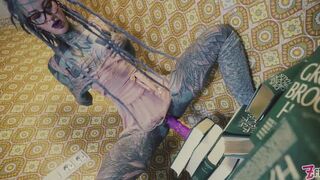 ANAL gapes and PISS on books and TOYS