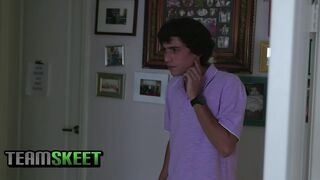 Scissoring Lesbians Have a Threesome With Big Dick Step-Bro