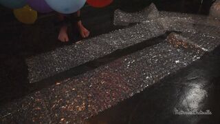 Femdom Bubble Wrap Popping with Vintage heels