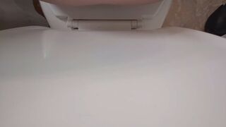 Compilation of peeing, grunting and barely getting sat down on the toilet
