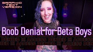 BOOB DENIAL FOR BETA BOYS - Graphic Text Bar Censored Boobs - Beta Safe Verbal Humiliation POV Tit Denial JOI Jerk Off Instructions by Miss Faith Rae with Cum Countdown and Laughing At You - HD 1080p MP4