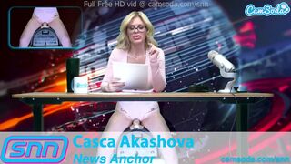 SNN News Anchor MILF Casca Akashova Masturbates on air