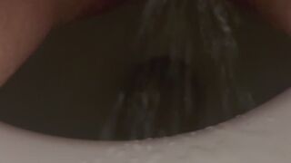 Pussy Spread After Piss in Toilet