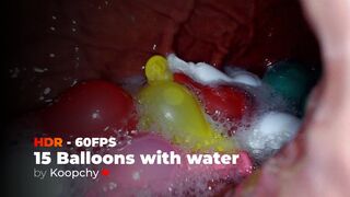 [HDR 60FPS] - Swallowing 15 balloons and stomach view - ENDOSCOPE VORE