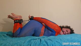 Hogtied Ballgagged Chubby Spiderman Struggles 1080p