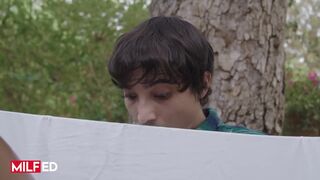 Milfed - Olivia Jayy Gets Fucked By Her Neighbour While She's Outside Working Out With Her Husband