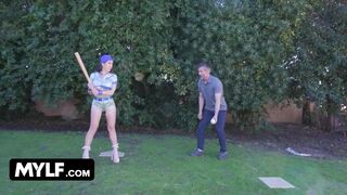 Big Titted Russian Bianca Burke Wants To Learn To Play Baseball, The Good Ol American Pastime - MYLF