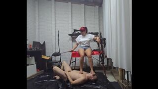 Soles licking and trampling with my whore Faith
