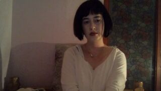 Stripping to topless, tits show and wearing sexy short wig 2