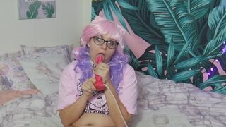 Pink Dildo Pleasuring Creampie