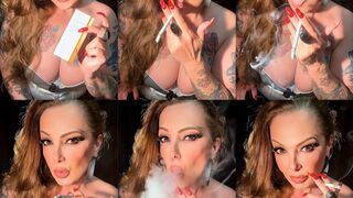 Virginia slims - I light up and you lose yourself - Audible Inhales and exhales - Close-up