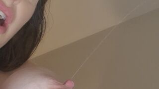 StepMOMMY lactates all over your face and she even sprays it in her own mouth